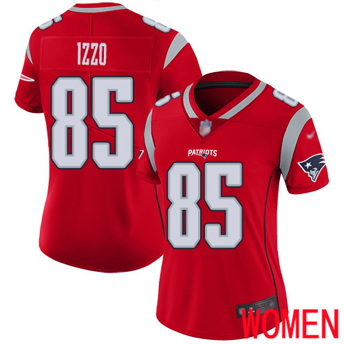 New England Patriots Football #85 Inverted Legend Limited Red Women Ryan Izzo NFL Jersey